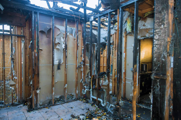 Professional Fire Damage Restoration technician working in Baidland, PA